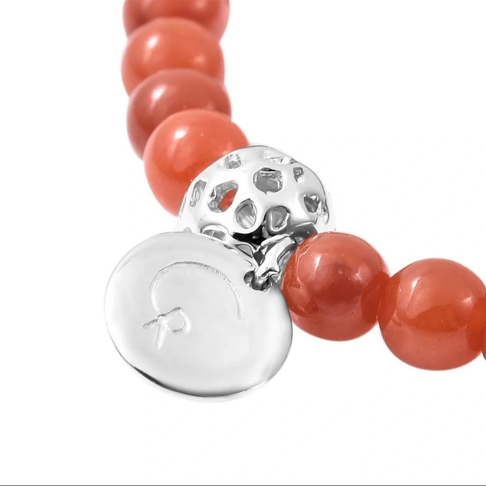 Red Jade Bead Bracelet